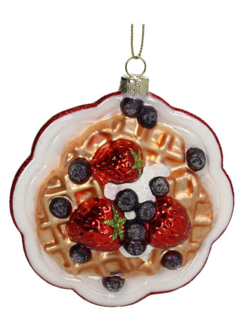 Ozdoba choinkowa "Waffle Fruits" w kolorze złoto-czerwonym - wys. 10,2 cm