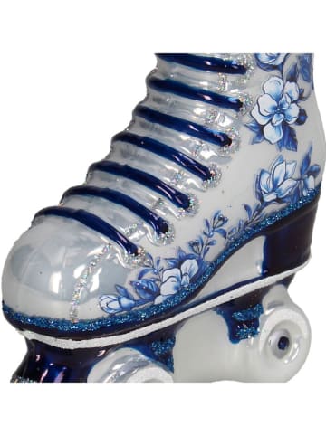 Ozdoba choinkowa "Rollerskate" w kolorze biało-niebieskim - wys. 12,2 cm