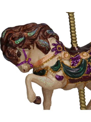 Ozdoba choinkowa "Carousel Horse" w kolorze kremowo-brązowym - wys. 12,4 cm