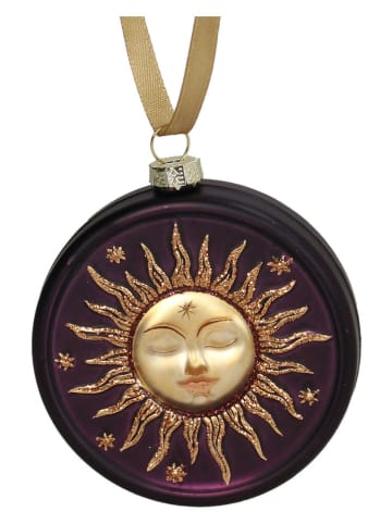 Ozdoba choinkowa "Sun" w kolorze złoto-fioletowym - Ø 8 cm