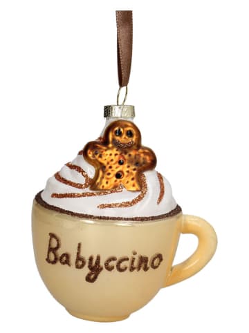 Kerstboomversiering "Babyccino" beige/lichtbruin - (H)10 cm
