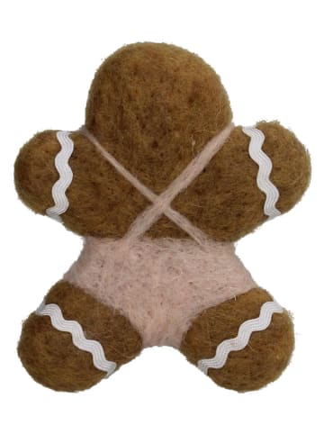 2er-Set: Dekofiguren "Gingerbread Boy" in Braun/ Beige - (H)11 cm
