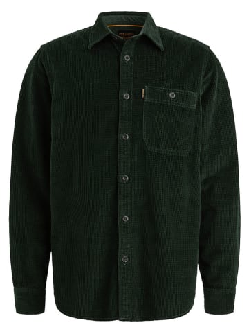 Corduroyblouse - regular fit - donkergroen