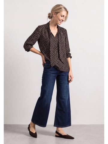 Bluse in Schwarz/ Hellbraun