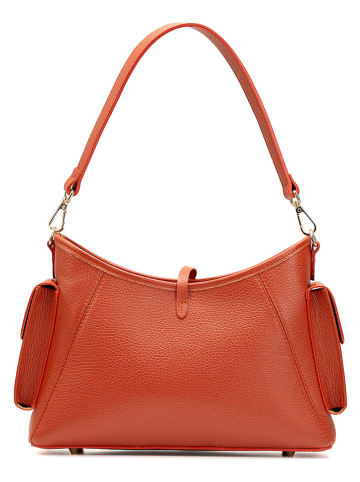 Leder-Schultertasche "Kate" in Terrakotta - (B)40 x (H)12 x (T)10 cm