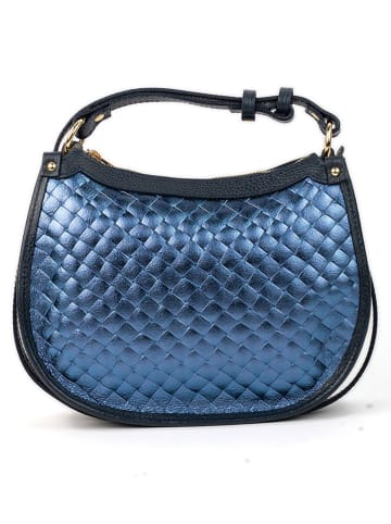 Leder-Henkeltasche "Leana" in Blau - (B)27 x (H)14 x (T)7 cm