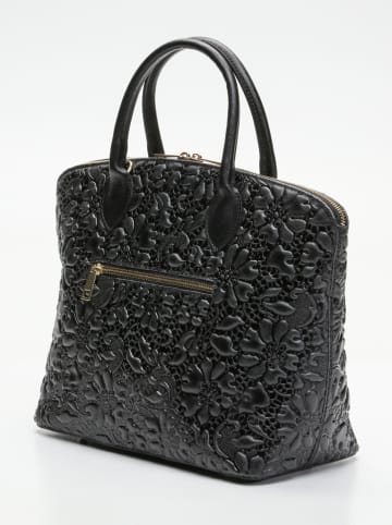 Skórzana torebka "Madison" w kolorze czarnym - 38,5 x 27,5 x 15,7 cm