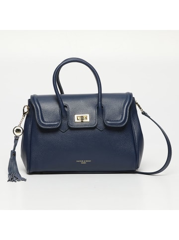 Leder-Henkeltasche "Bagatelle" in Dunkelblau - (B)31 x (H)23 x (T)9 cm