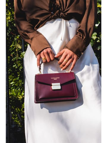Leren handtas "Leah" auberginekleurig - (B)18,5 x (H)12,5 x (D)6 cm