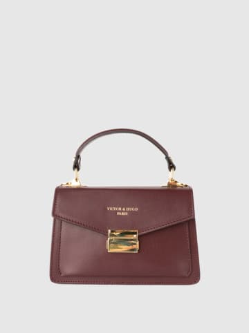 Leren handtas "Leah" auberginekleurig - (B)18,5 x (H)12,5 x (D)6 cm