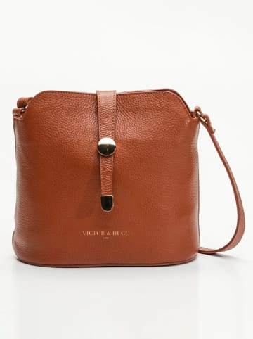 Leder-Umhängetasche "Elise" in Camel - (B)22 x (H)23 x (T)13 cm
