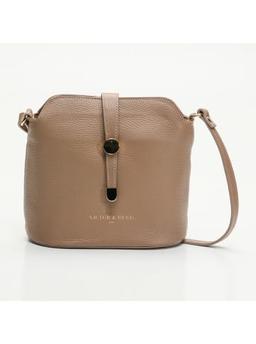 Leren schoudertas "Else" beige  - (B)22 x (H)23 x (D)13 cm
