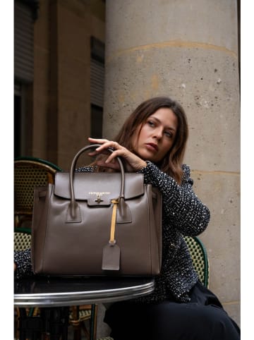 Leder-Henkeltasche "Jane" in Braun - (B)36 x (H)35 x (T)24 cm