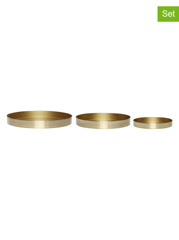 3-delige set: dienbladen "Embrace" goud