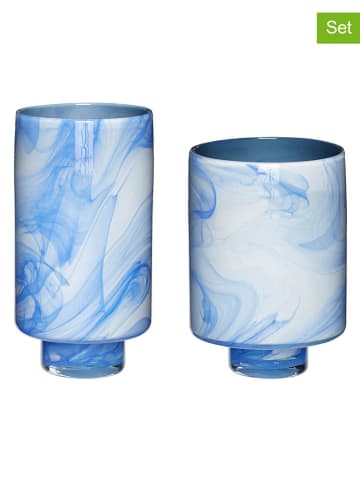 2-delige set: vazen "Cloud" blauw/wit