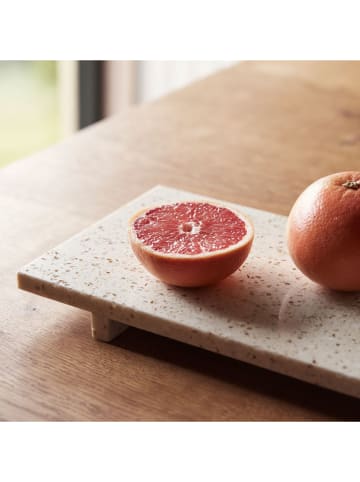 Dienblad "Terrazzo" crème - (L)40 x (B)20 cm