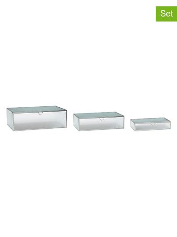 3-delige set: opbergdozen "Ripple" zilver