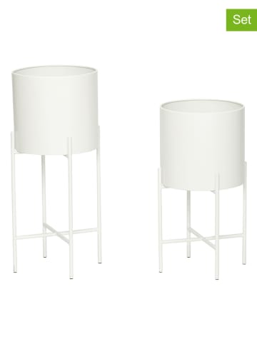 2-delige set: bloempotten "Airy" wit