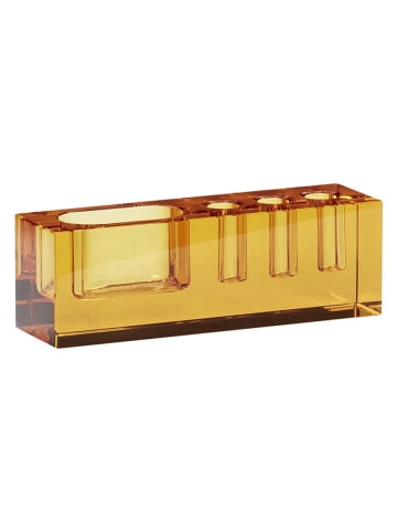 Organizer "Blok" w kolorze żółtym na biurko - 12 x 4 cm