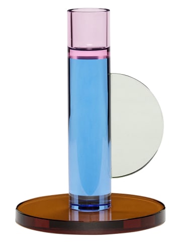 Świecznik "Astro" w kolorze błękitnym - wys. 14 cm