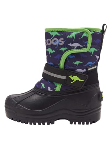 Winterstiefel "Shell" in Schwarz/ Dunkelblau/ Grün