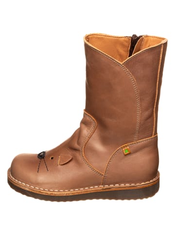 Leder-Stiefel in Hellbraun