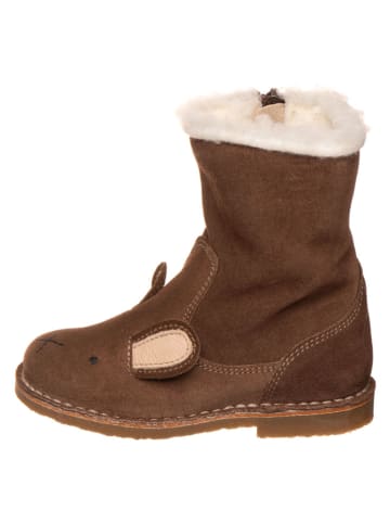 Leder-Winterstiefel in Braun
