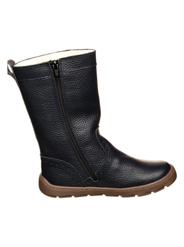 Leder-Winterstiefel in Dunkelblau