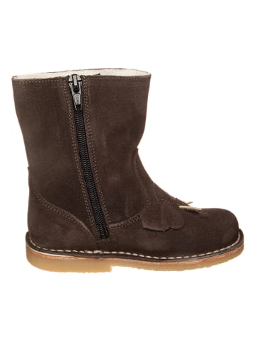 Leren winterboots donkerbruin
