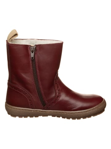 Leren winterboots donkerrood