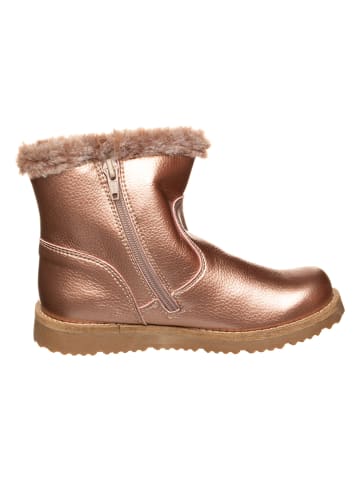 Leren winterboots goudkleurig
