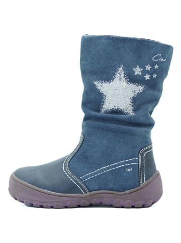 Leder-Stiefel in Blau