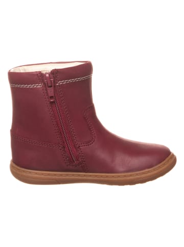 Skórzane kozaki "Flash Midi" w kolorze bordowym