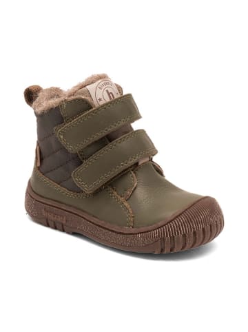Leren boots "Helton" kaki