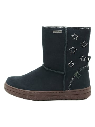 Leren winterlaarzen donkerblauw