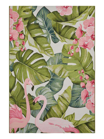 Indoor-/ Outdoor-Teppich "Flair" in Grün/ Rosa