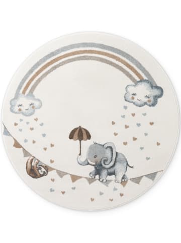 Kurzflor-Teppich "Boho Kids" in Creme/ Grau/ Hellbraun