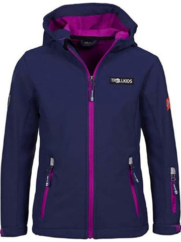 Softshelljas "Oslofjord" donkerblauw/fuchsia