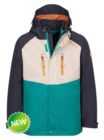 3in1-Funktionsjacke "Bryggen" in Schwarz/ Grün