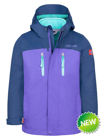 3-in-1 functionele jas "Bryggen" paars/turquoise