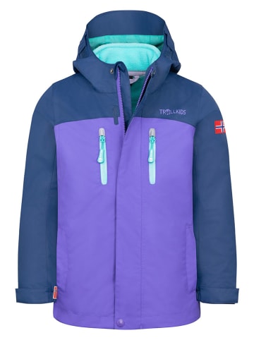 3-in-1 functionele jas "Bryggen" paars/turquoise
