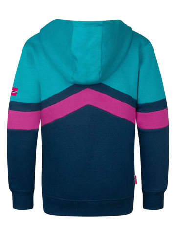 Sweatvest "Flekkefjord" donkerblauw/turquoise