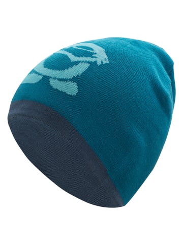 Dwustronna czapka beanie "Troll" w kolorze niebiesko-granatowym