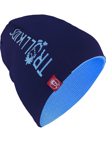 Omkeerbare beanie "Troll" donkerblauw/lichtblauw