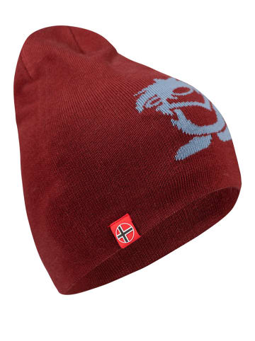 Dwustronna czapka beanie "Troll" w kolorze niebiesko-czerwonym