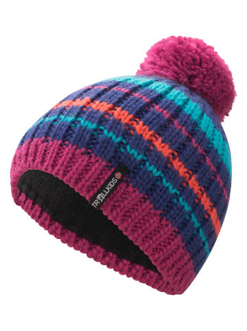Muts "Hafjell" roze/donkerblauw