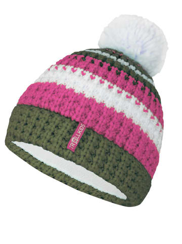 Mütze "Hallingdal" in Khaki/ Pink