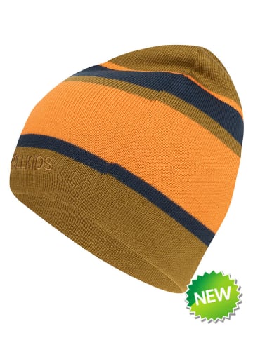 Beanie "Nordland" in Khaki/ Orange