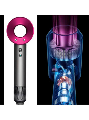 Haartrockner in Grau/ Pink