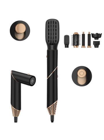 5-in-1 multifunctionele haardroger zwart